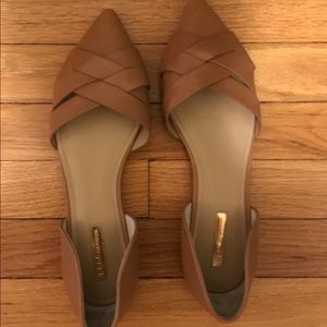 Brown leather flats